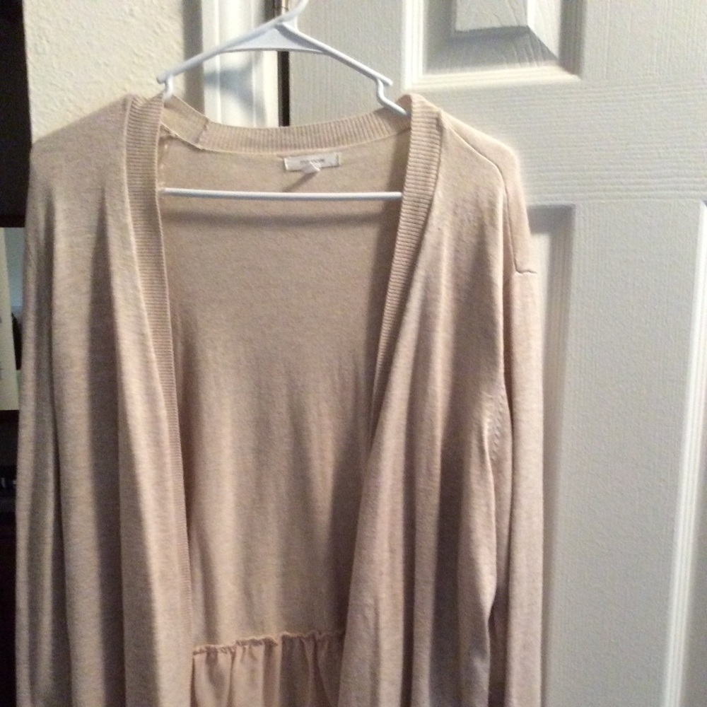 Mixed Media Cardigan with ruffle